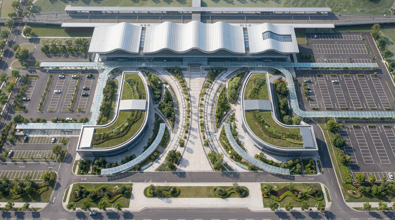 宜都站日景鸟瞰